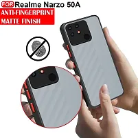 MLE Realme Narzo 50A Back Cover Smoke Case | Camera Bump Protection Frosted Matte | 360 Degree Shockproof Anti-Drop for Realme Narzo 50A (Black)-thumb4