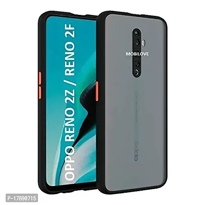 MLE Back Cover for Oppo Reno 2Z | Smoke Translucent Shock Proof Smooth Rubberized Matte Hard Back Case Cover with Camera Protection (Black)