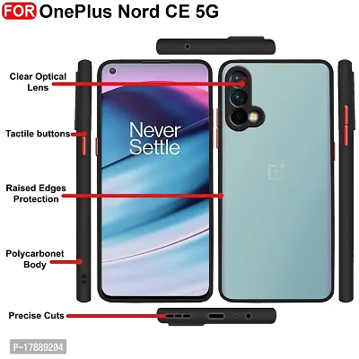 MLE OnePlus Nord CE 5G Back Cover Smoke Case | Camera Bump Protection Frosted Matte | 360 Degree Shockproof Anti-Drop for OnePlus Nord CE 5G (Color-Black)-thumb2