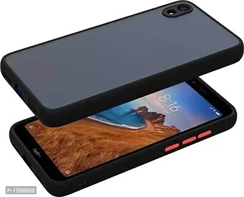 MLE Indiacase Smoke Back Cover for Redmi 7A Translucent Shockproof Smooth Rubberized Matte Hard Back Case Cover with Camera Protection [Smoke Case Army Black]-thumb2