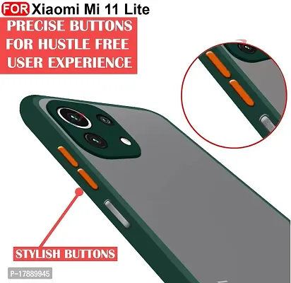 MLE Xiaomi 11 Lite NE 5G / Mi 11 Lite Back Cover Smoke Case | Camera Bump Protection Frosted Matte | 360 Degree Shockproof Anti-Drop for Xiaomi 11 Lite NE 5G / Mi 11 Lite (Green)-thumb4