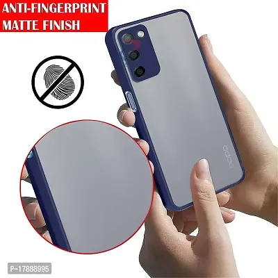 MLE Oppo A53s 5G (2021) Back Cover Smoke Case | Camera Bump Protection Frosted Matte | 360 Degree Shockproof Anti-Drop for Oppo A53s 5G (2021) (Blue)-thumb5