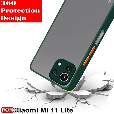 MLE Xiaomi 11 Lite NE 5G / Mi 11 Lite Back Cover Smoke Case | Camera Bump Protection Frosted Matte | 360 Degree Shockproof Anti-Drop for Xiaomi 11 Lite NE 5G / Mi 11 Lite (Green)-thumb3