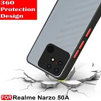 MLE Realme Narzo 50A Back Cover Smoke Case | Camera Bump Protection Frosted Matte | 360 Degree Shockproof Anti-Drop for Realme Narzo 50A (Black)-thumb2