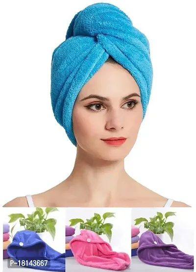 Vastate Quick Turban Hair-Drying Absorbent Microfiber Towel/Dry Shower Caps (1 Pc)-thumb2