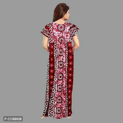 Comfortable Red Cotton Nightdress For Women-thumb3