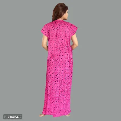 Comfortable Pink Cotton Nightdress For Women-thumb3