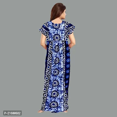 Comfortable Navy Blue Cotton Nightdress For Women-thumb3