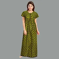 Comfortable Green Cotton Nightdress For Women-thumb1