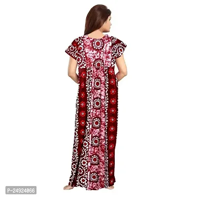 HOORANI Enterprises 100% Cotton Nighty for Women || Long Length Printed Nighty/Maxi/Night Gown/Night Dress/Nightwear Inner  Sleepwear for Women's (Combo Pack of 2)-thumb5