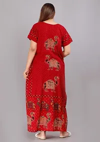 Comfortable Red Cotton Nightdress For Women-thumb3