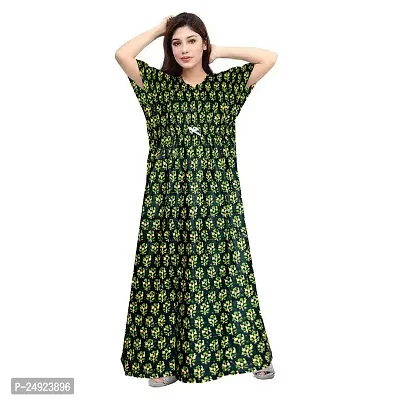 Hoorain Enterprises 100% Cotton Nighty for Women || Long Length Printed Nighty/Maxi/Night Gown/Night Dress/Nightwear Inner  Sleepwear for Women's (Combo Pack of 2)-thumb4