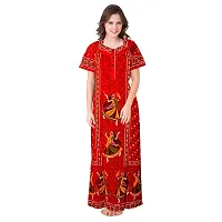 HOORANI Enterprises 100% Cotton Nighty for Women || Long Length Printed Nighty/Maxi/Night Gown/Night Dress/Nightwear Inner  Sleepwear for Women's (Combo Pack of 2)-thumb1