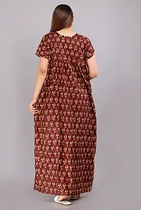 Comfortable Maroon Cotton Nightdress For Women-thumb3