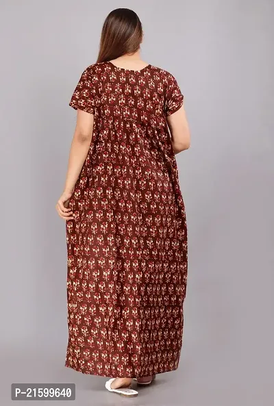 Comfortable Maroon Cotton Nightdress For Women-thumb4