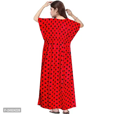 Hoorain Enterprises 100% Cotton Nighty for Women || Long Length Printed Nighty/Maxi/Night Gown/Night Dress/Nightwear Inner  Sleepwear for Women's (Combo Pack of 2)-thumb5