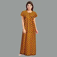 Comfortable Orange Cotton Nightdress For Women-thumb1