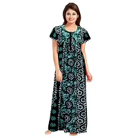 Hoorain Enterprises 100% Cotton Nighty for Women || Long Length Printed Nighty/Maxi/Night Gown/Night Dress/Nightwear Inner  Sleepwear for Women's (Combo Pack of 2)-thumb1