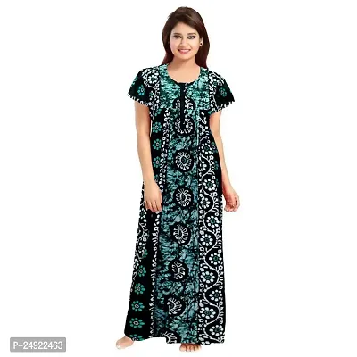 Hoorain Enterprises 100% Cotton Nighty for Women || Long Length Printed Nighty/Maxi/Night Gown/Night Dress/Nightwear Inner  Sleepwear for Women's (Combo Pack of 2)-thumb2