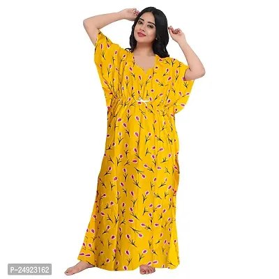 Hoorain Enterprises 100% Cotton Nighty for Women || Long Length Printed Nighty/Maxi/Night Gown/Night Dress/Nightwear Inner  Sleepwear for Women's (Combo Pack of 2)-thumb2