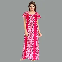 Comfortable Pink Cotton Nightdress For Women-thumb1