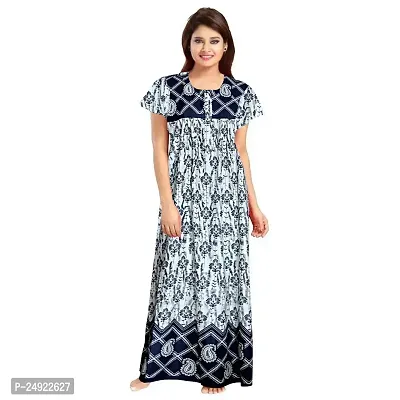 Hoorain Enterprises 100% Cotton Nighty for Women || Long Length Printed Nighty/Maxi/Night Gown/Night Dress/Nightwear Inner  Sleepwear for Women's (Combo Pack of 2)-thumb2