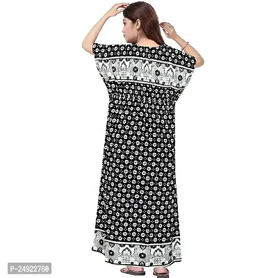 Hoorain Enterprises 100% Cotton Nighty for Women || Long Length Printed Nighty/Maxi/Night Gown/Night Dress/Nightwear Inner  Sleepwear for Women's (Combo Pack of 2)-thumb3