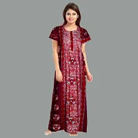 Comfortable Brown Cotton Nightdress For Women-thumb3