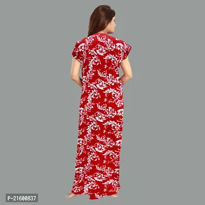 Comfortable Red Cotton Nightdress For Women-thumb3