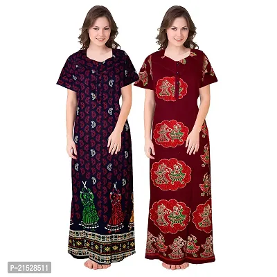 Stylish Women Cotton Nighty Pack of 2