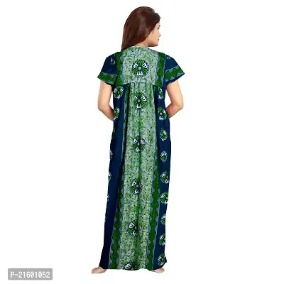 Comfortable Green Cotton Nightdress For Women 2 PC-thumb3