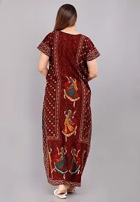 Comfortable Maroon Cotton Nightdress For Women-thumb3