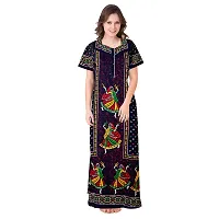 HOORANI Enterprises 100% Cotton Nighty for Women || Long Length Printed Nighty/Maxi/Night Gown/Night Dress/Nightwear Inner  Sleepwear for Women's (Combo Pack of 2)-thumb1