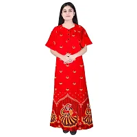 HOORANI Enterprises 100% Cotton Nighty for Women || Long Length Printed Nighty/Maxi/Night Gown/Night Dress/Nightwear Inner  Sleepwear for Women's (Combo Pack of 2)-thumb3