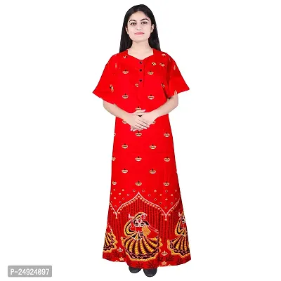 HOORANI Enterprises 100% Cotton Nighty for Women || Long Length Printed Nighty/Maxi/Night Gown/Night Dress/Nightwear Inner  Sleepwear for Women's (Combo Pack of 2)-thumb4