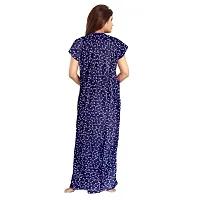 Comfortable Blue Cotton Nightdress For Women-thumb2