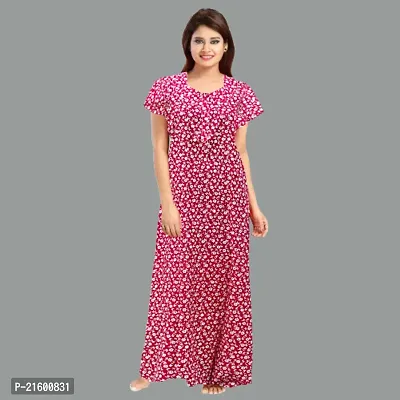 Comfortable Green Cotton Nightdress For Women-thumb4