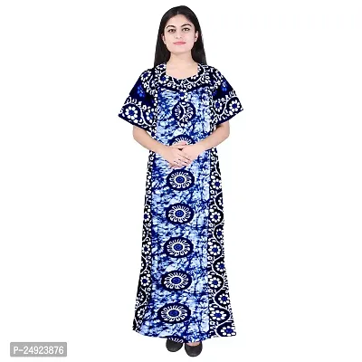 HOORANI Enterprises 100% Cotton Nighty for Women || Long Length Printed Nighty/Maxi/Night Gown/Night Dress/Nightwear Inner  Sleepwear for Women's (Combo Pack of 2)-thumb2