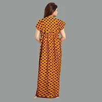 Comfortable Orange Cotton Nightdress For Women-thumb2