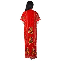 Comfortable Red Cotton Nightdress For Women-thumb2