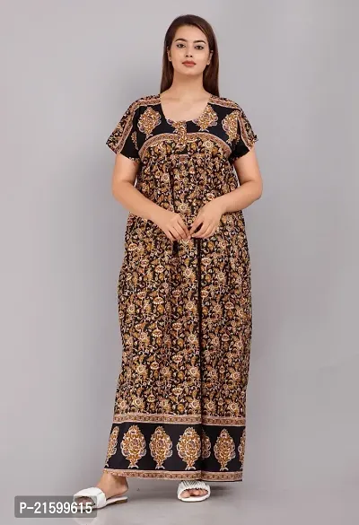 Comfortable Brown Cotton Nightdress For Women