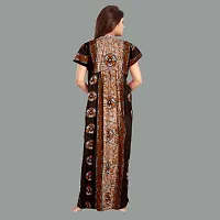 Comfortable Brown Cotton Nightdress For Women-thumb2