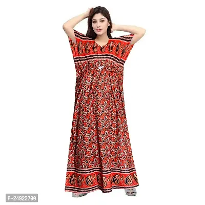 Hoorain Enterprises 100% Cotton Nighty for Women || Long Length Printed Nighty/Maxi/Night Gown/Night Dress/Nightwear Inner  Sleepwear for Women's (Combo Pack of 2)-thumb4