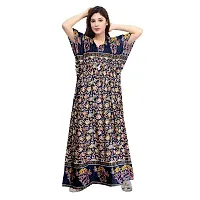 Hoorain Enterprises 100% Cotton Nighty for Women || Long Length Printed Nighty/Maxi/Night Gown/Night Dress/Nightwear Inner  Sleepwear for Women's (Combo Pack of 2)-thumb1