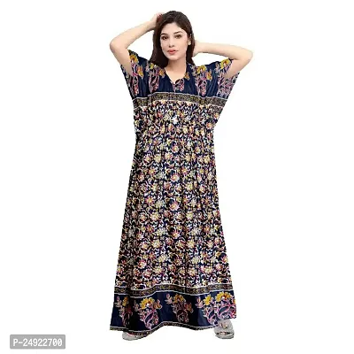 Hoorain Enterprises 100% Cotton Nighty for Women || Long Length Printed Nighty/Maxi/Night Gown/Night Dress/Nightwear Inner  Sleepwear for Women's (Combo Pack of 2)-thumb2