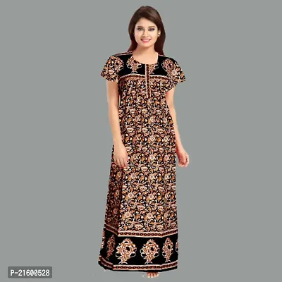 Comfortable Brown Cotton Nightdress For Women-thumb4