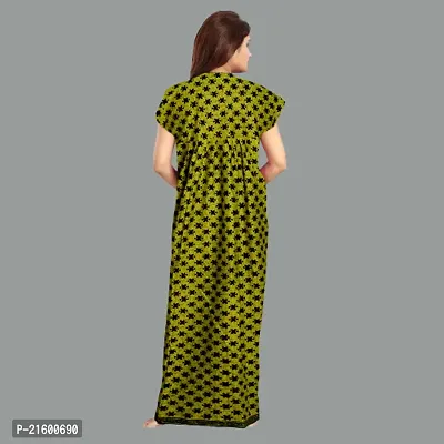 Comfortable Green Cotton Nightdress For Women-thumb3