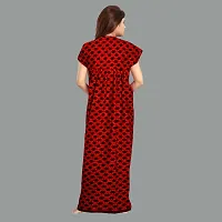 Comfortable Red Cotton Nightdress For Women-thumb2