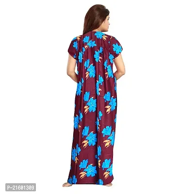 Comfortable Brown Cotton Nightdress For Women-thumb3