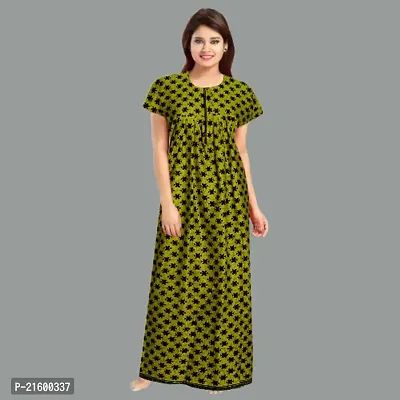 Comfortable Green Cotton Nightdress For Women-thumb4